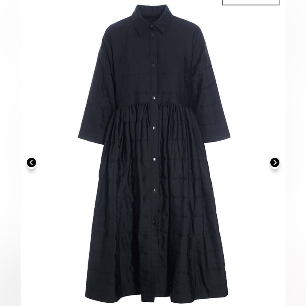 Bitte Kai Rand Black Quilted Shirt Dress Size Small